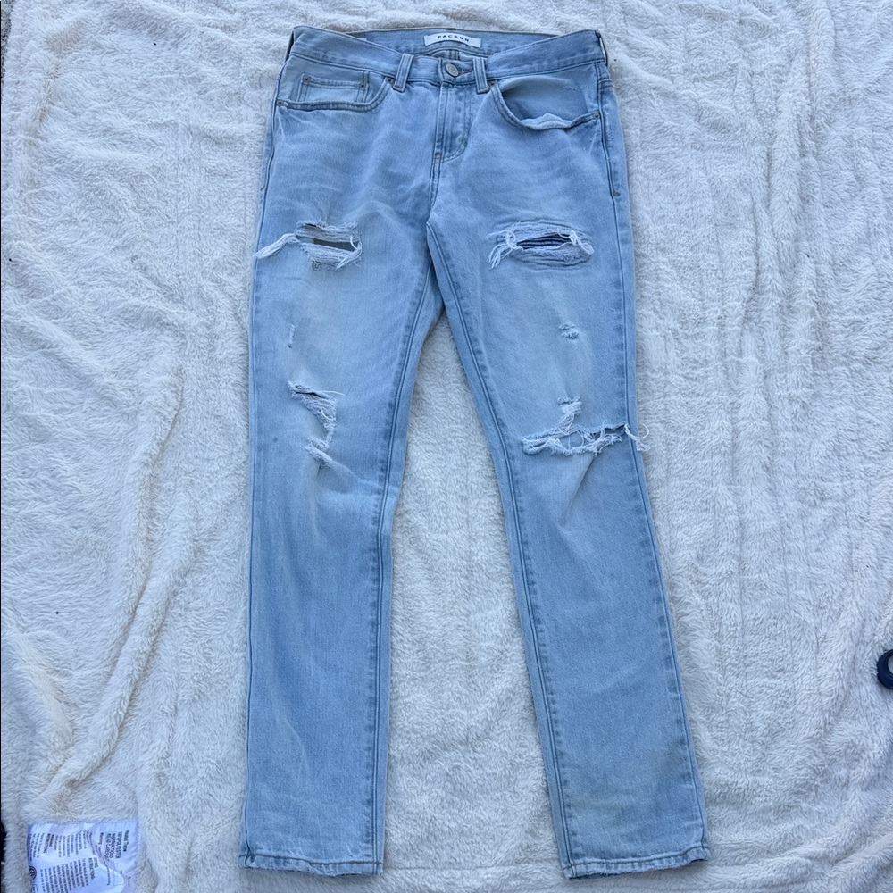 PacSun Women's Light Blue Distressed Skinny Jeans